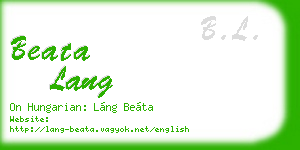 beata lang business card