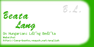 beata lang business card